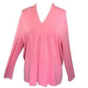 Talbots Super Soft Tunic Top 3X Pink Jersey Knit Long Sleeve